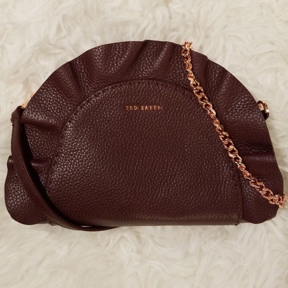 💕TED BAKER LONDON💕 Roseeyy Leather Ruffle Mini Crossbody Bag NWY